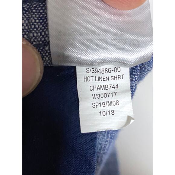 Old Navy Blue Chambray Pull On Shorts Womens M Blue Linen Rayon Coastal Preppy - Picture 7 of 7